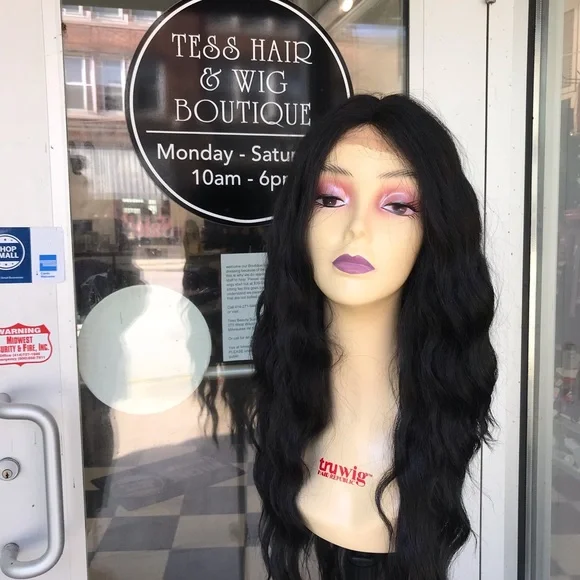 Wig Long Black Deep Wave Wig Long